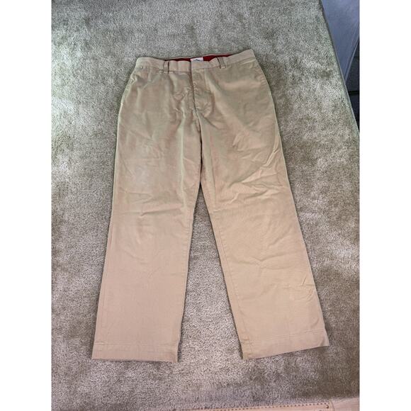 Dockers Pants Mens 38x32 Classic Fit Khaki Chino Flat Front Beige Straight E285 - Picture 1 of 14